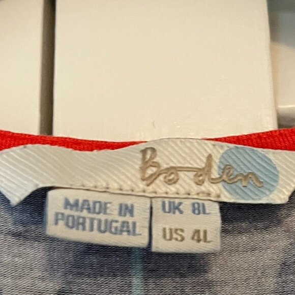 Boden Highgate knit dress 4L long tall blue red grey print - Picture 7 of 10